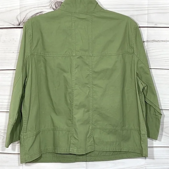 NWT Apple Green Cropped Eddie Bauer Cotton Jacket Size XL - Picture 3 of 6